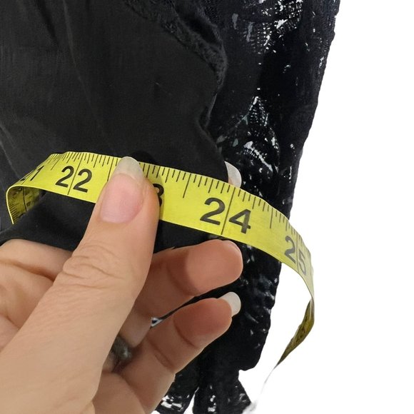 Double D Ranch Black Crochet Lace Long Sleeve Top Medium FLAWED - Picture 8 of 9